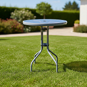 Стальной стеклянный стол GTS-276T серая рама