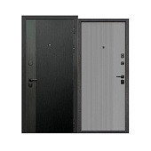 Дверь металлическая 9см Вертикаль Серая 860x2050 R