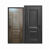 Дверь металлическая 9см Муар Черный 2 квадрата Каштан 860х2050 L