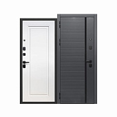Дверь металлическая 10см Букле Графит - Эмалит Белый 860х2050 L