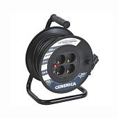 Катушка УК20 с т/з 4 места 2P+PE/20м 3х1,0мм2 Generica