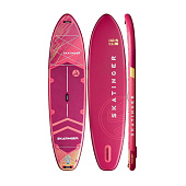 Сапборд (SUP-доска) Skatinger Prana с веслом и сиденьем розовый 350х89х15см