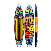 Сапборд (SUP-доска) Skatinger Graffitiyellow с веслом 350х81х15см