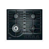 Варочная панель газовая 4 конфорки Midea MG649TGB стекло
