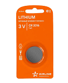 Батарейка литиевая, CR2016, 1 шт. Airline (арт. CR2016-01)