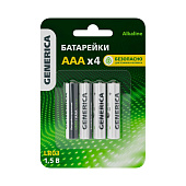 Элемент питания LR03 (ААА) алкалиновый 4шт Generica IEK