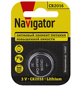 Элемент питания литиевый CR2016 1шт Navigator 94763