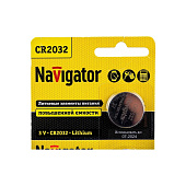 Элемент питания литиевый CR2032 1шт Navigator 94765