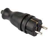 Вилка прямая каучуковая 230В 2P+PE 16A IP44 EKF Марс