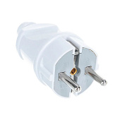 Вилка прямая с/з белая 16А 250В EKF