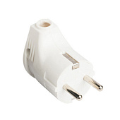 Вилка угловая с/з белая 16А 250В EKF