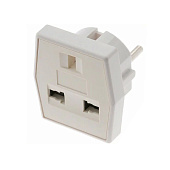 Переходник 1гн Квадрат белый 220В 16А Rexant