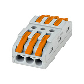 Строительно-монтажная клемма СМК 222-423 проходная 3 полюса 0,08-4мм2 25шт EKF