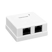 Розетка настенная Teracom Cat.5E неэкраннированная 2 порта RJ-45 Dual IDC белая