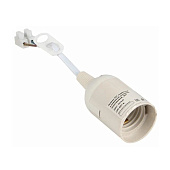 Патрон Е27 подвесной с клеммной колодкой пластик белый EKF