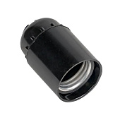 Патрон карболитовый подвесной Е27 черный без наклейки EKF