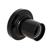 Патрон карболитовый потолочный Е27 черный прямой EKF