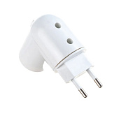 Патрон-переходник вилка Е27 с выключателем белый Эра