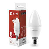 Лампа светодиодная LED-Свеча-VC 8Вт 230В E14 4000К 720лм In home