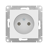Розетка 1-м СП AtlasDesign 16А IP20 без заземления, без защитных шторок белый SE