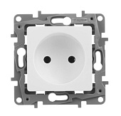 Розетка 1-м СП Etika 16А IP20 250В 2P без заземления белый