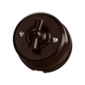 Выключатель поворотный проходной с ручкой (бантик) 10А коричневый Виви TDM