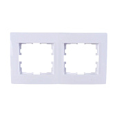 Рамка 2-ая горизонтальная б/вст Karina белая Lezard