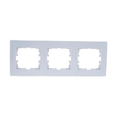 Рамка 3-ая горизонтальная б/вст Karina белая Lezard