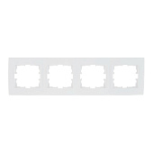 Рамка 4-ая горизонтальная б/вст Karina белая Lezard