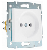 Розетка без зеземления керамика белая Karina Lezard