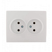 Розетка двойная без заземления керамика Karina белая Lezard
