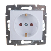 Розетка с защитой от детей керамика Karina белая Lezard