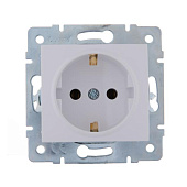 Розетка с заземлением керамика Karina белая Lezard