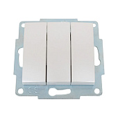 Выключатель тройной Karina жемчужно-белый перламутр Lezard