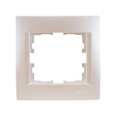 Рамка 1-ая горизонтальная б/вст Karina жемчужно-белый перламутр Lezard