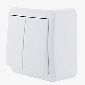 Выключатель двойной Viola белый Lezard