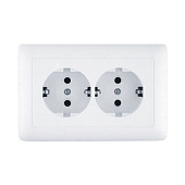 Розетка 2-м с заземлением 16А Hit белый SE