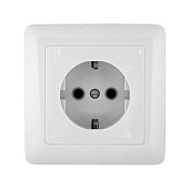Розетка 1-м с заземлением 16А Hit белый SE