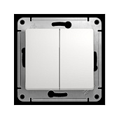 Выключатель 2-клавишный СП Glossa 10А IP20 10AX белый SE