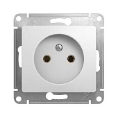 Розетка 1-м СП Glossa 16А IP20 без заземления белый SE