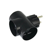 Тройник 3х2П 16А 250B черный TDM