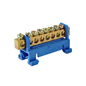 Шина "N" нулевая с изолятором на DIN-рейку 6x9мм стойка малая 8 групп TDM