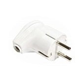 Вилка угловая с/з белая 16А 250В TDM