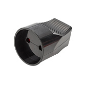 Кабельная розетка 2П б/з с з/ш 10А 250B черная TDM