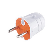 Вилка б/з белая с красной вставкой 10А 250В TDM