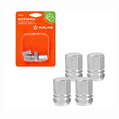 Колпачки на шинный вентиль K-1 серебряные металл 4шт Airline AVC07