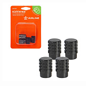 Колпачки на шинный вентиль K-7 черные металл 4 шт Airline AVC30