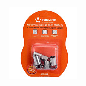 Колпачки на шинный вентиль с защитными манжетами 4+4шт Airline  AVC-04