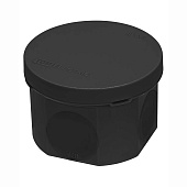 Распаячная коробка двухкомпонентная ОП D70х50мм IP66 4 входа черная TDM