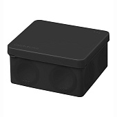 Распаячная коробка двухкомпонентная ОП 100х100х50мм IP66 8 входов черная TDM